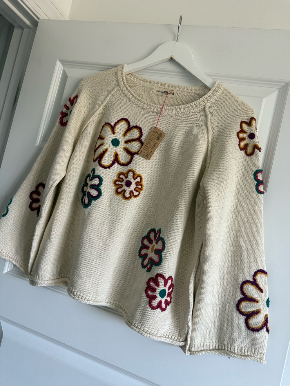 Natural Life Floral Knit Sweater Boho Cottagecore NWT M - Picture 5 of 11